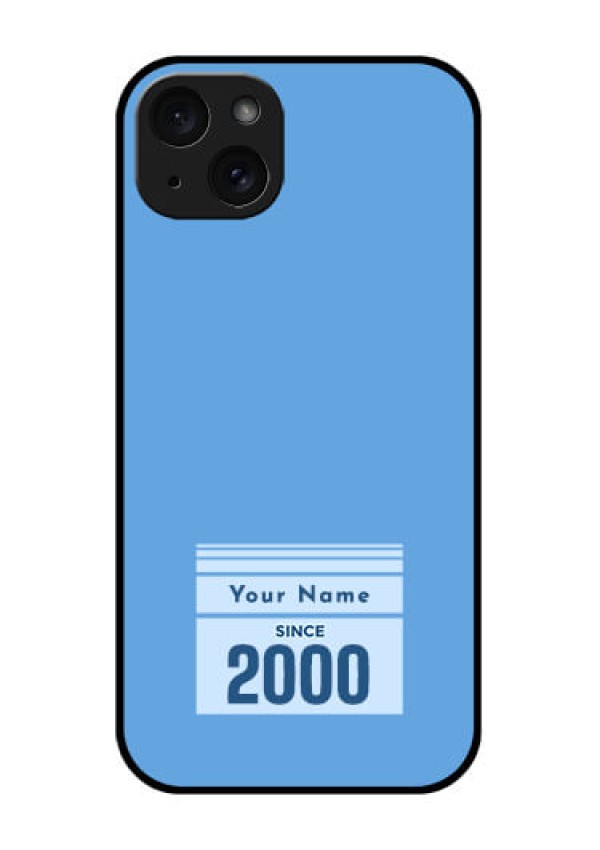 iPhone 15 Plus Custom Glass Phone Case - Custom Year Of Birth Design