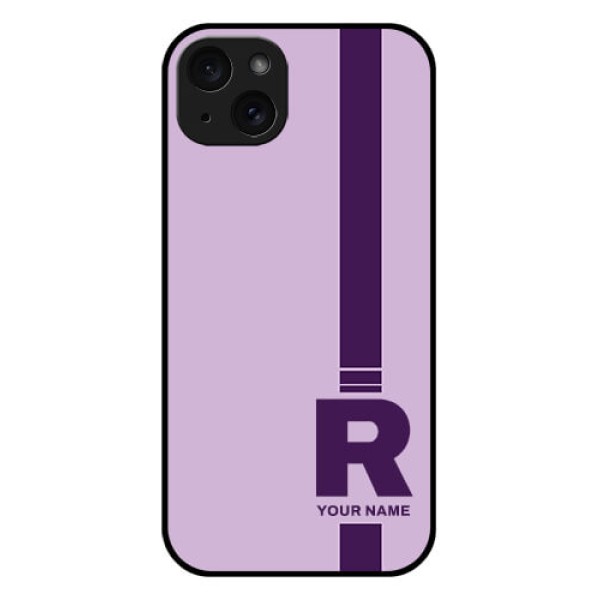 iPhone 15 Plus Custom Glass Phone Case - Simple Dual Tone Stripe With Name Design iPhone 15 Plus Custom Glass Phone Case - Simple Dual Tone Stripe With Name Design