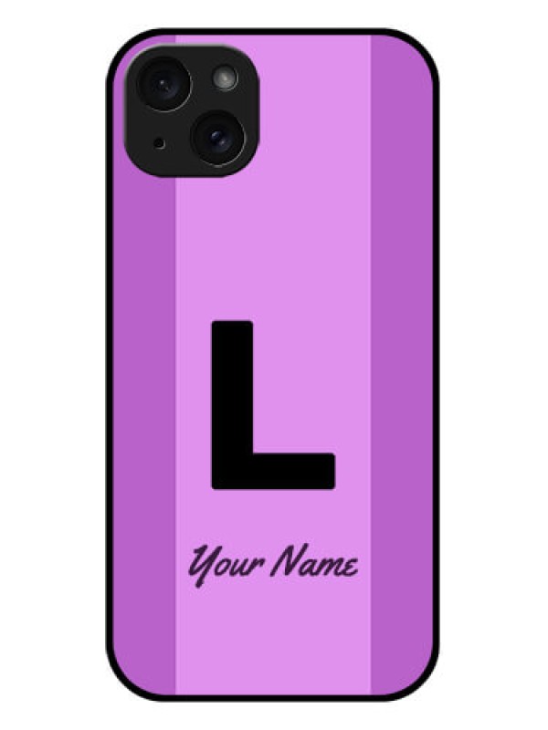 Custom iPhone 15 Plus Custom Glass Phone Case - Tricolor Custom Text Design