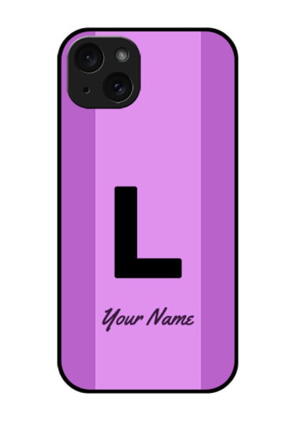 iPhone 15 Plus Custom Glass Phone Case - Tricolor Custom Text Design