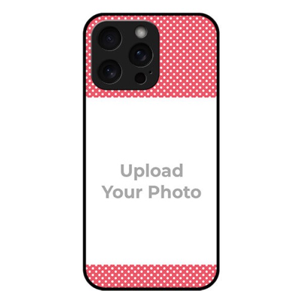 iPhone 15 Pro Max Custom Glass Phone Case - White Dotted Design