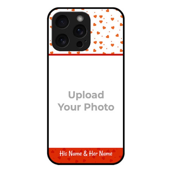 iPhone 15 Pro Max Custom Glass Phone Case - Orange Love Symbol Design iPhone 15 Pro Max Custom Glass Phone Case - Orange Love Symbol Design