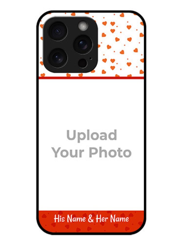 Custom iPhone 15 Pro Max Custom Glass Phone Case - Orange Love Symbol Design