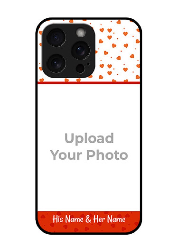 iPhone 15 Pro Max Custom Glass Phone Case - Orange Love Symbol Design
