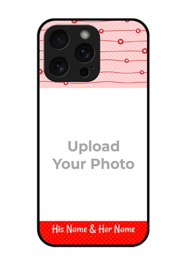 iPhone 15 Pro Max Custom Glass Phone Case - Red Pattern Case Design
