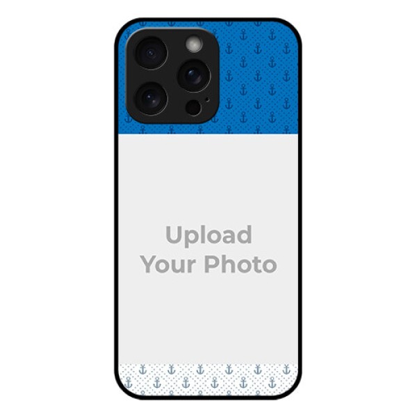 iPhone 15 Pro Max Custom Glass Phone Case - Blue Anchors Design