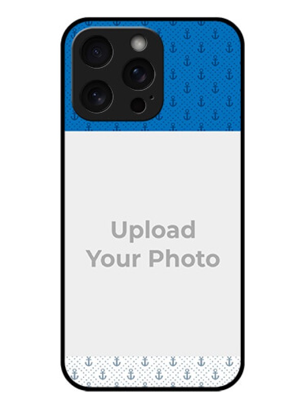 Custom iPhone 15 Pro Max Custom Glass Phone Case - Blue Anchors Design