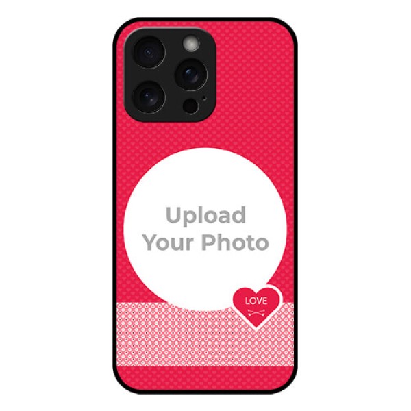 iPhone 15 Pro Max Custom Glass Phone Case - Pink Color Pattern Design