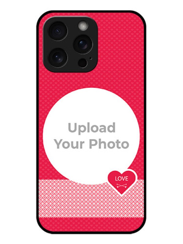 Custom iPhone 15 Pro Max Custom Glass Phone Case - Pink Color Pattern Design