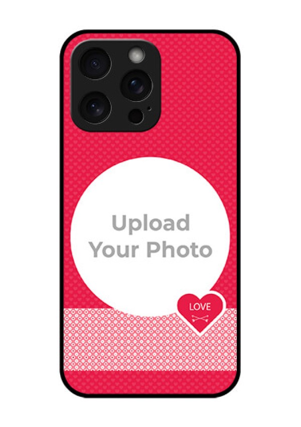 iPhone 15 Pro Max Custom Glass Phone Case - Pink Color Pattern Design
