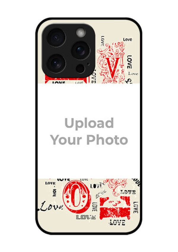 iPhone 15 Pro Max Custom Glass Phone Case - Trendy Love Design Case