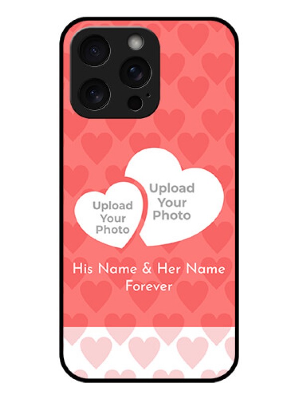 Custom iPhone 15 Pro Max Custom Glass Phone Case - Couple Pic Upload Design