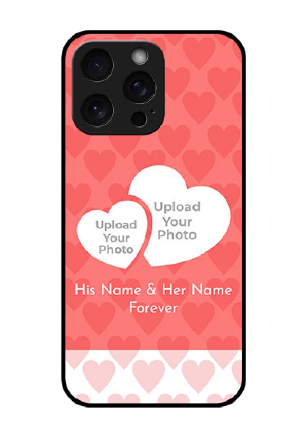 iPhone 15 Pro Max Custom Glass Phone Case - Couple Pic Upload Design
