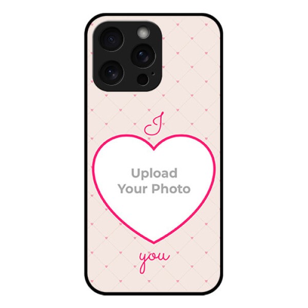 iPhone 15 Pro Max Custom Glass Phone Case - Heart Shape Design