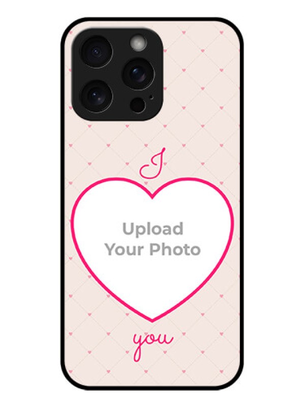 Custom iPhone 15 Pro Max Custom Glass Phone Case - Heart Shape Design