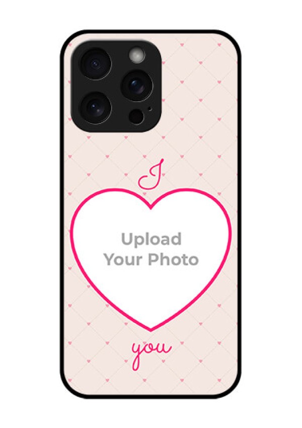 iPhone 15 Pro Max Custom Glass Phone Case - Heart Shape Design