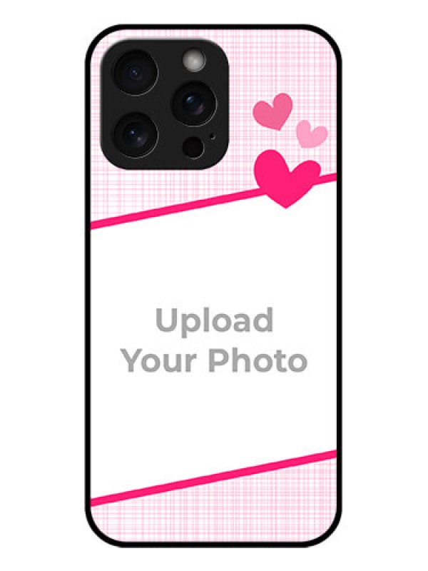 Custom iPhone 15 Pro Max Custom Glass Phone Case - Love Shape Heart Design