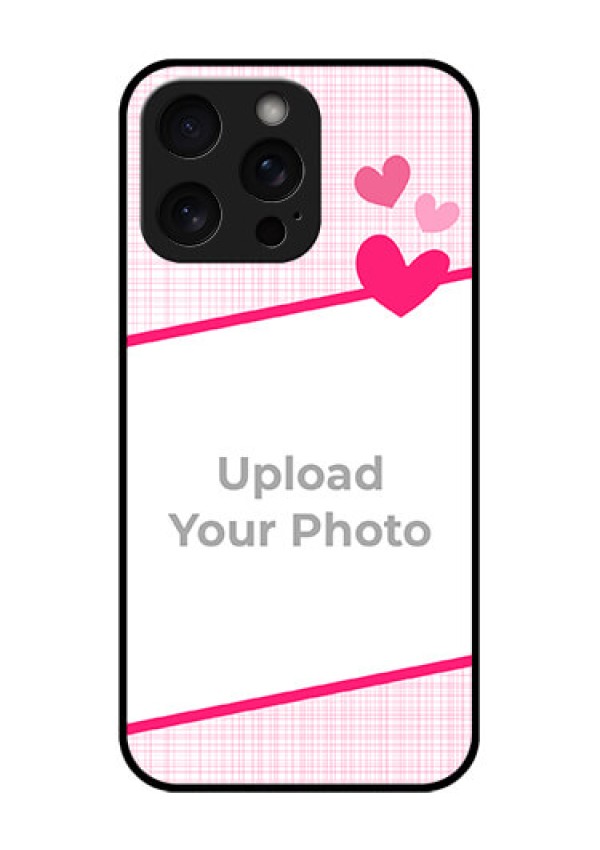 iPhone 15 Pro Max Custom Glass Phone Case - Love Shape Heart Design