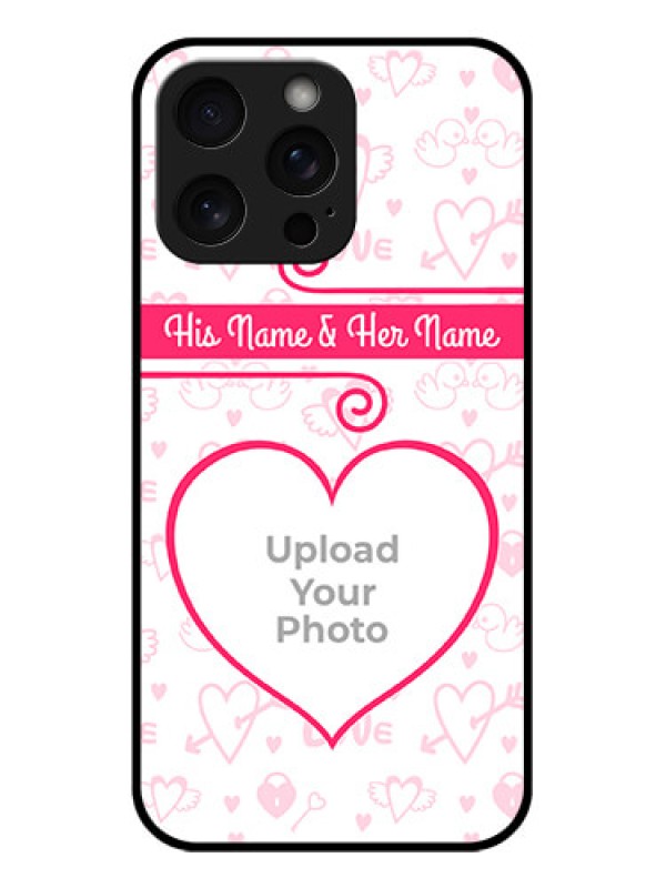 Custom iPhone 15 Pro Max Custom Glass Phone Case - Heart Shape Love Design