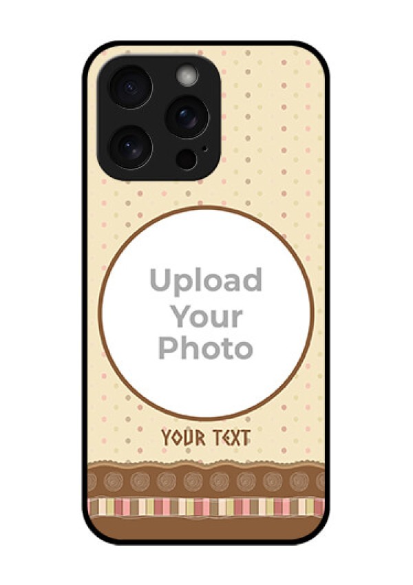 iPhone 15 Pro Max Custom Glass Phone Case - Brown Dotted Mobile Case Design