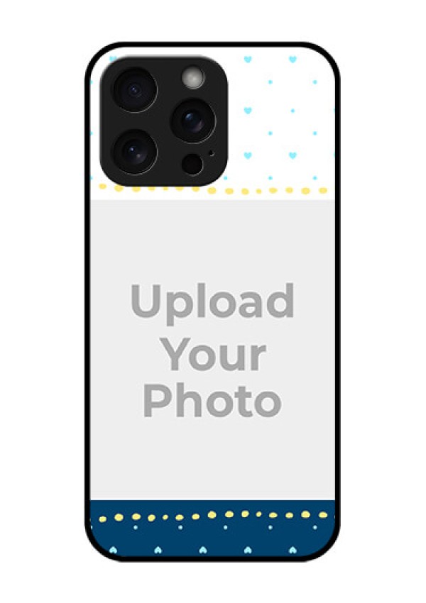 iPhone 15 Pro Max Custom Glass Phone Case - White And Blue Abstract Design