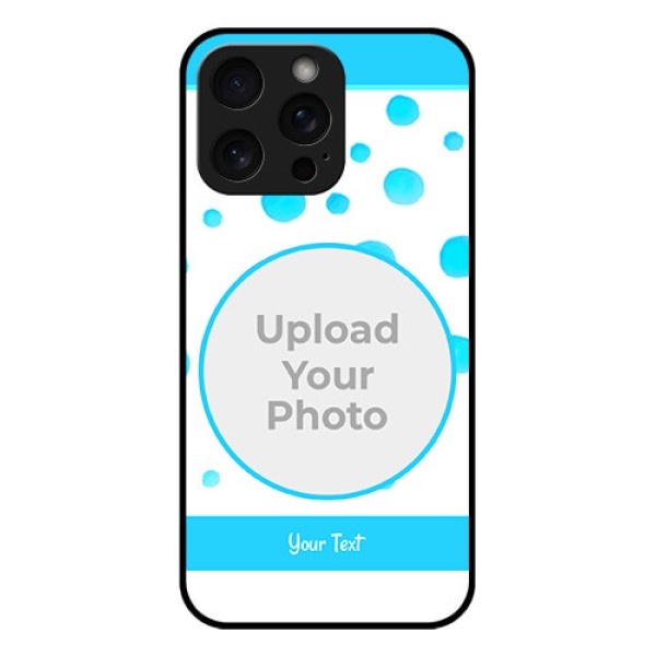 iPhone 15 Pro Max Custom Glass Phone Case - Blue Bubbles Pattern Design iPhone 15 Pro Max Custom Glass Phone Case - Blue Bubbles Pattern Design