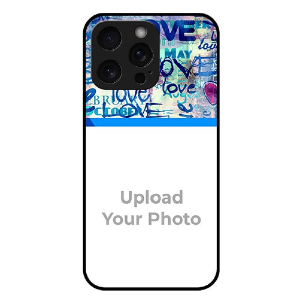 iPhone 15 Pro Max Custom Glass Phone Case - Colorful Love Design