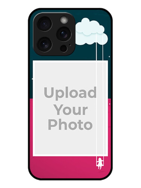 Custom iPhone 15 Pro Max Custom Glass Phone Case - Cute Girl With Cloud Design