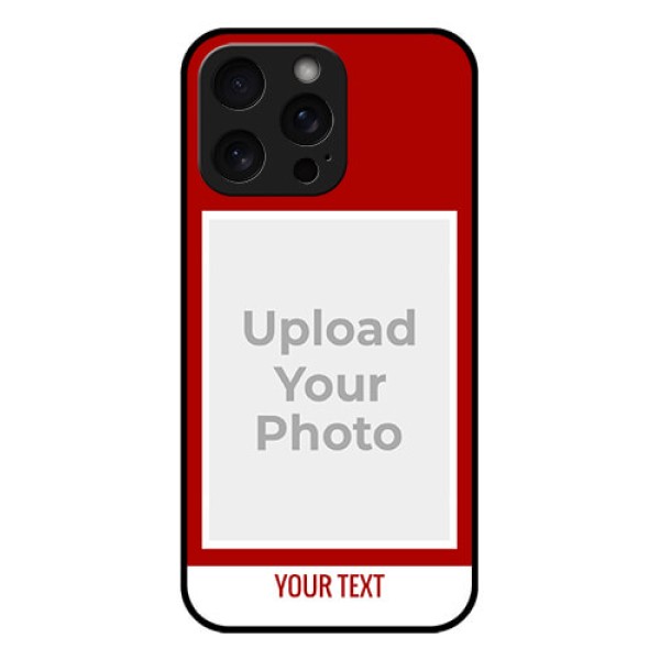 iPhone 15 Pro Max Custom Glass Phone Case - Red Color Design