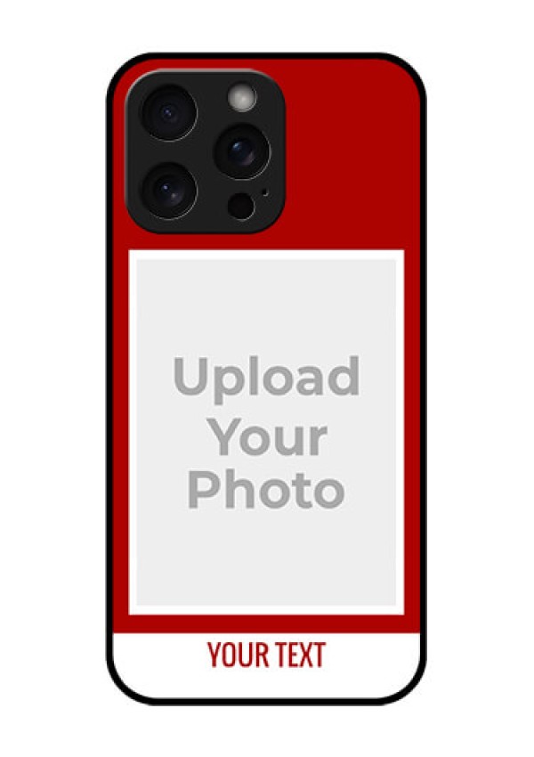 iPhone 15 Pro Max Custom Glass Phone Case - Red Color Design