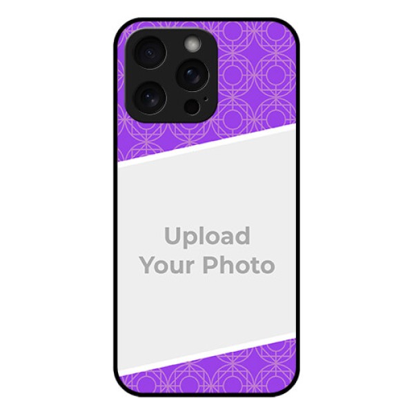 iPhone 15 Pro Max Custom Glass Phone Case - Violet Color Pattern Design iPhone 15 Pro Max Custom Glass Phone Case - Violet Color Pattern Design