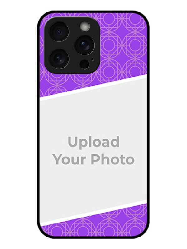 Custom iPhone 15 Pro Max Custom Glass Phone Case - Violet Color Pattern Design