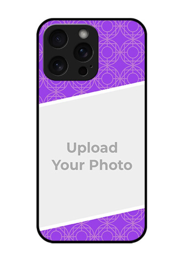 iPhone 15 Pro Max Custom Glass Phone Case - Violet Color Pattern Design