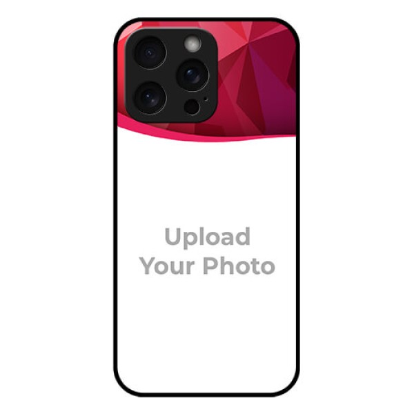 iPhone 15 Pro Max Custom Glass Phone Case - Red Abstract Design