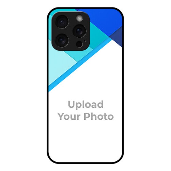 iPhone 15 Pro Max Custom Glass Phone Case - Blue Pattern Design
