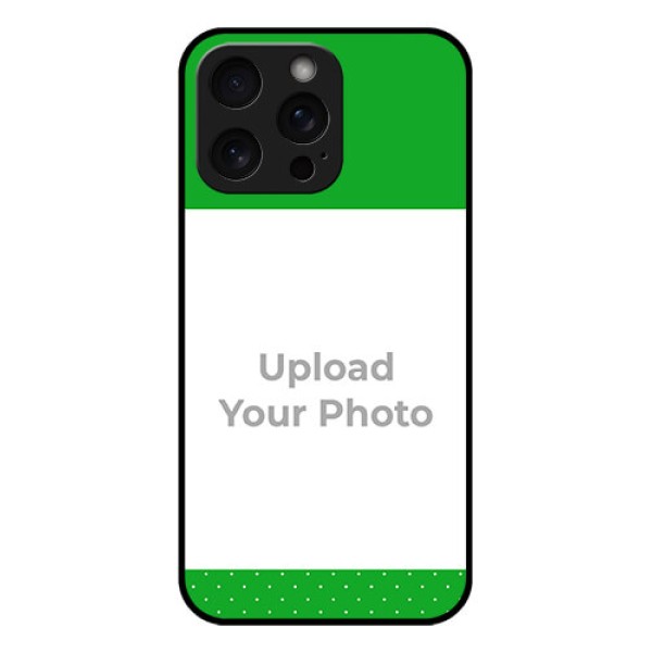 iPhone 15 Pro Max Custom Glass Phone Case - Green Pattern Design