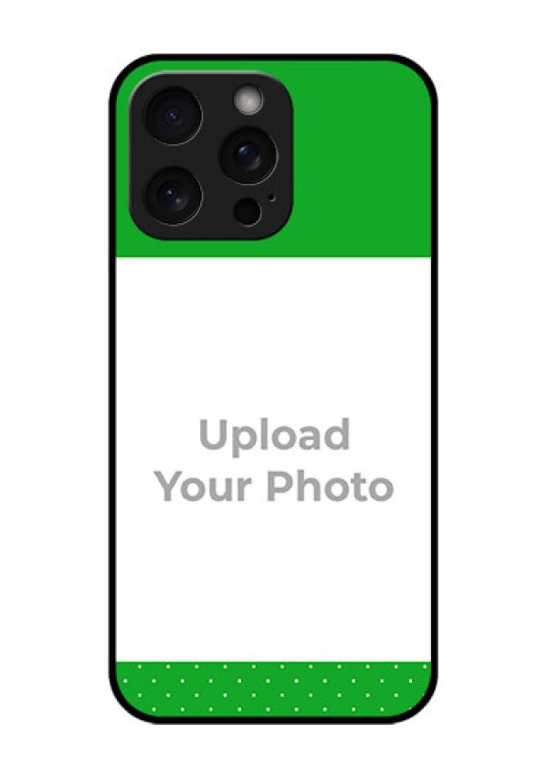 iPhone 15 Pro Max Custom Glass Phone Case - Green Pattern Design
