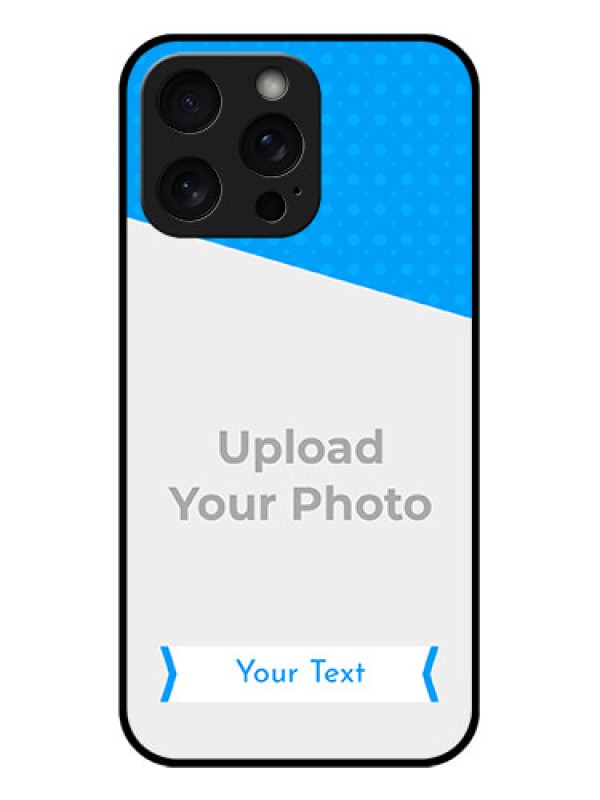 Custom iPhone 15 Pro Max Custom Glass Phone Case - Simple Blue Color Design