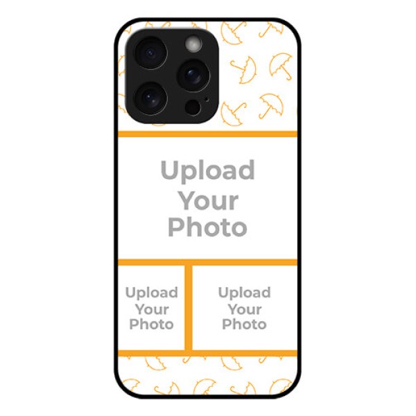 iPhone 15 Pro Max Custom Glass Phone Case - Yellow Pattern Design