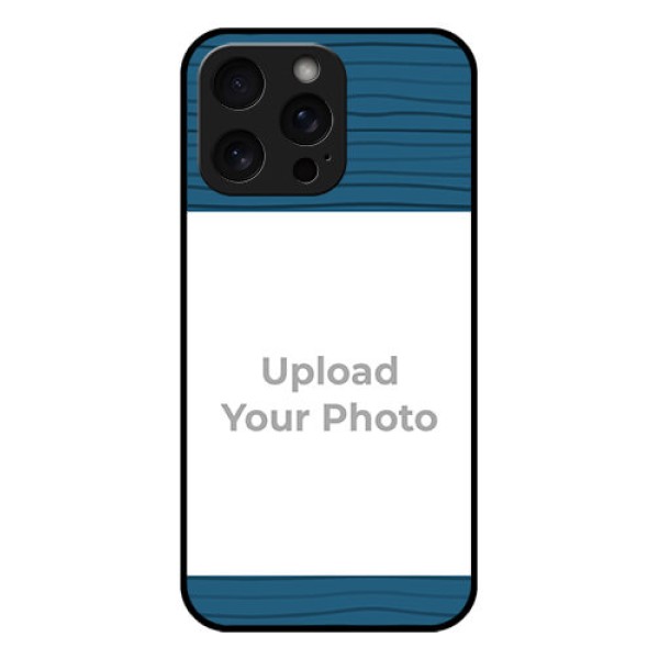 iPhone 15 Pro Max Custom Glass Phone Case - Blue Pattern Cover Design
