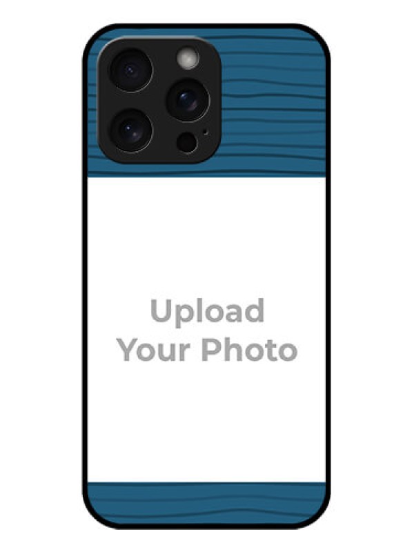 Custom iPhone 15 Pro Max Custom Glass Phone Case - Blue Pattern Cover Design