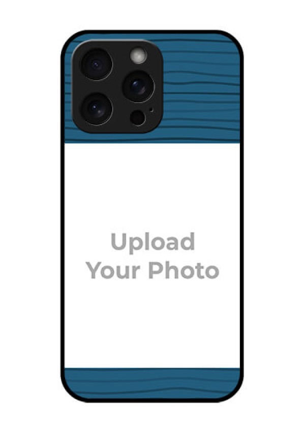 iPhone 15 Pro Max Custom Glass Phone Case - Blue Pattern Cover Design