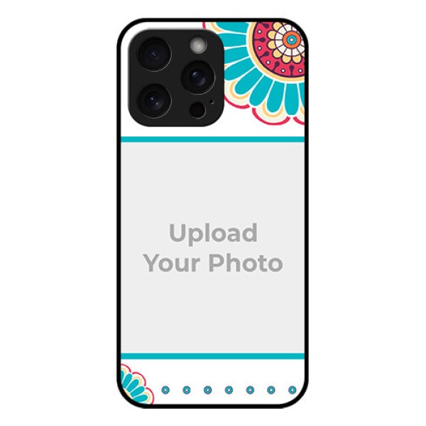 iPhone 15 Pro Max Custom Glass Phone Case - Flower Design