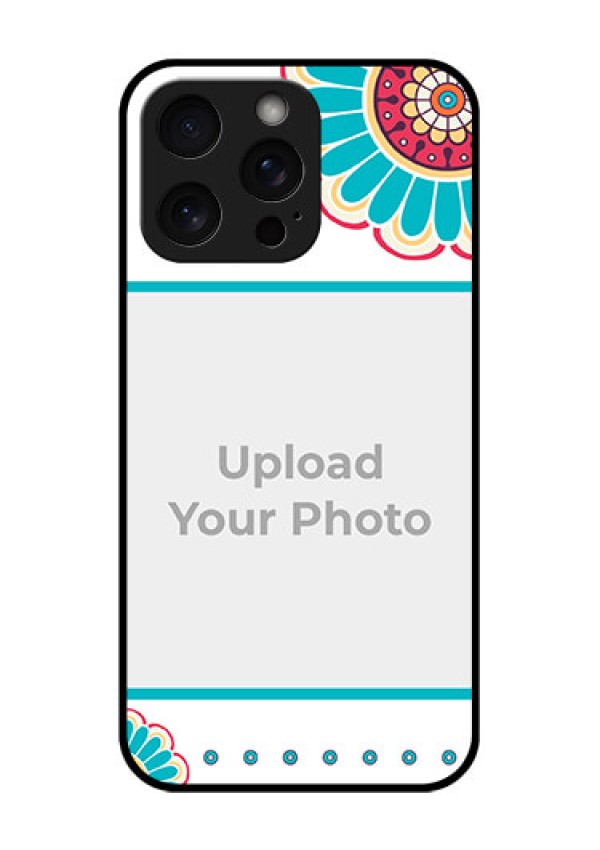 iPhone 15 Pro Max Custom Glass Phone Case - Flower Design