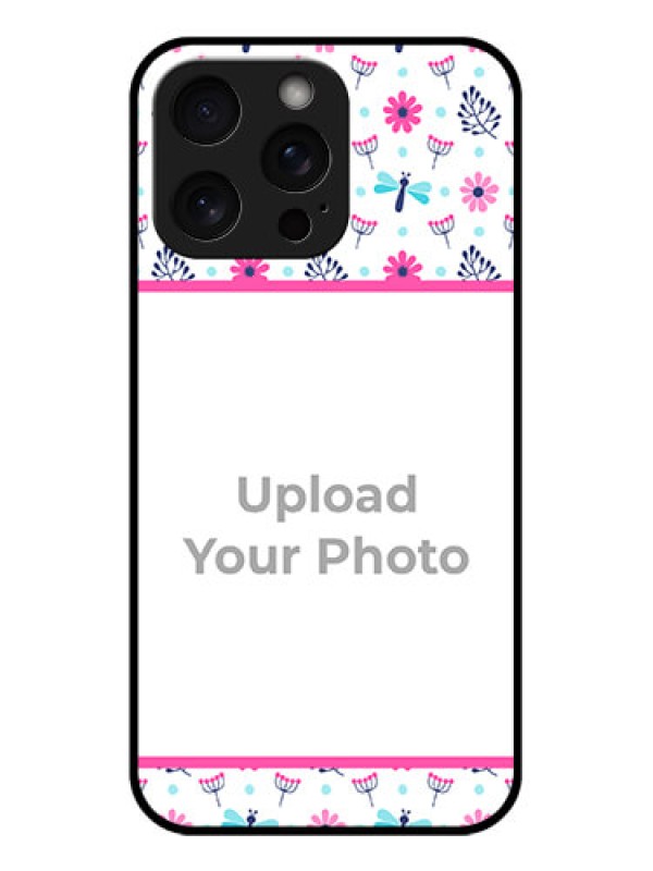 Custom iPhone 15 Pro Max Custom Glass Phone Case - Colorful Flower Design