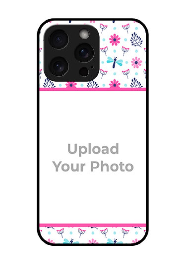 iPhone 15 Pro Max Custom Glass Phone Case - Colorful Flower Design