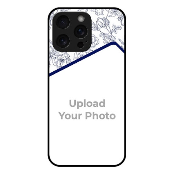 iPhone 15 Pro Max Custom Glass Phone Case - Classy Floral Design