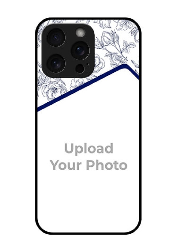 iPhone 15 Pro Max Custom Glass Phone Case - Classy Floral Design