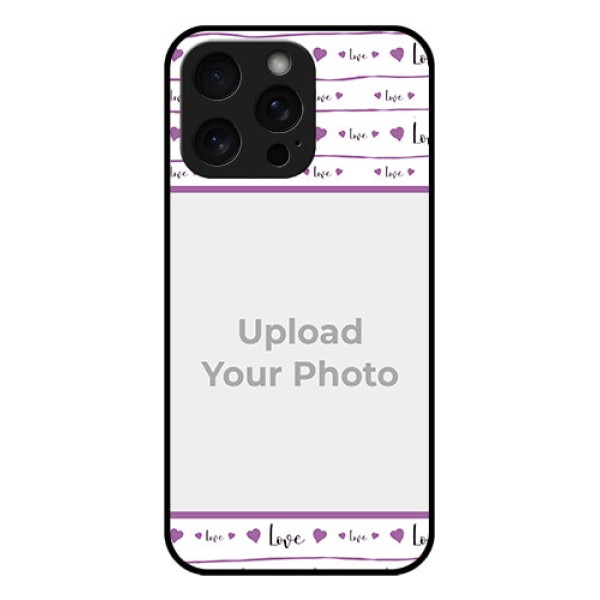 iPhone 15 Pro Max Custom Glass Phone Case - Couples Heart Design