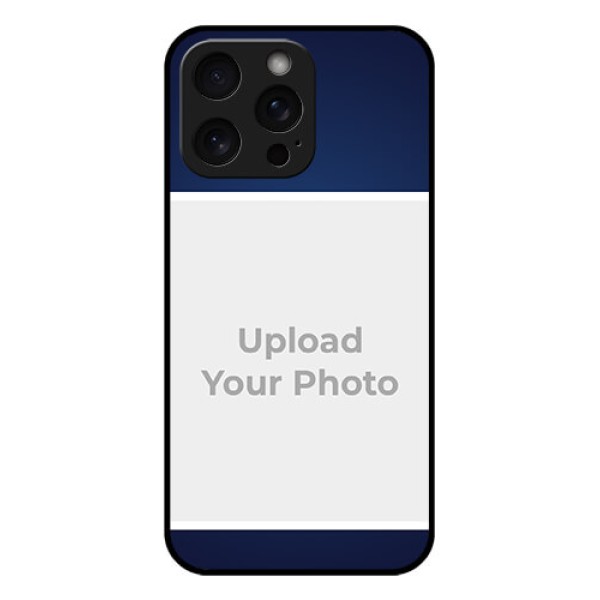 iPhone 15 Pro Max Custom Glass Phone Case - Simple Royal Blue Design iPhone 15 Pro Max Custom Glass Phone Case - Simple Royal Blue Design